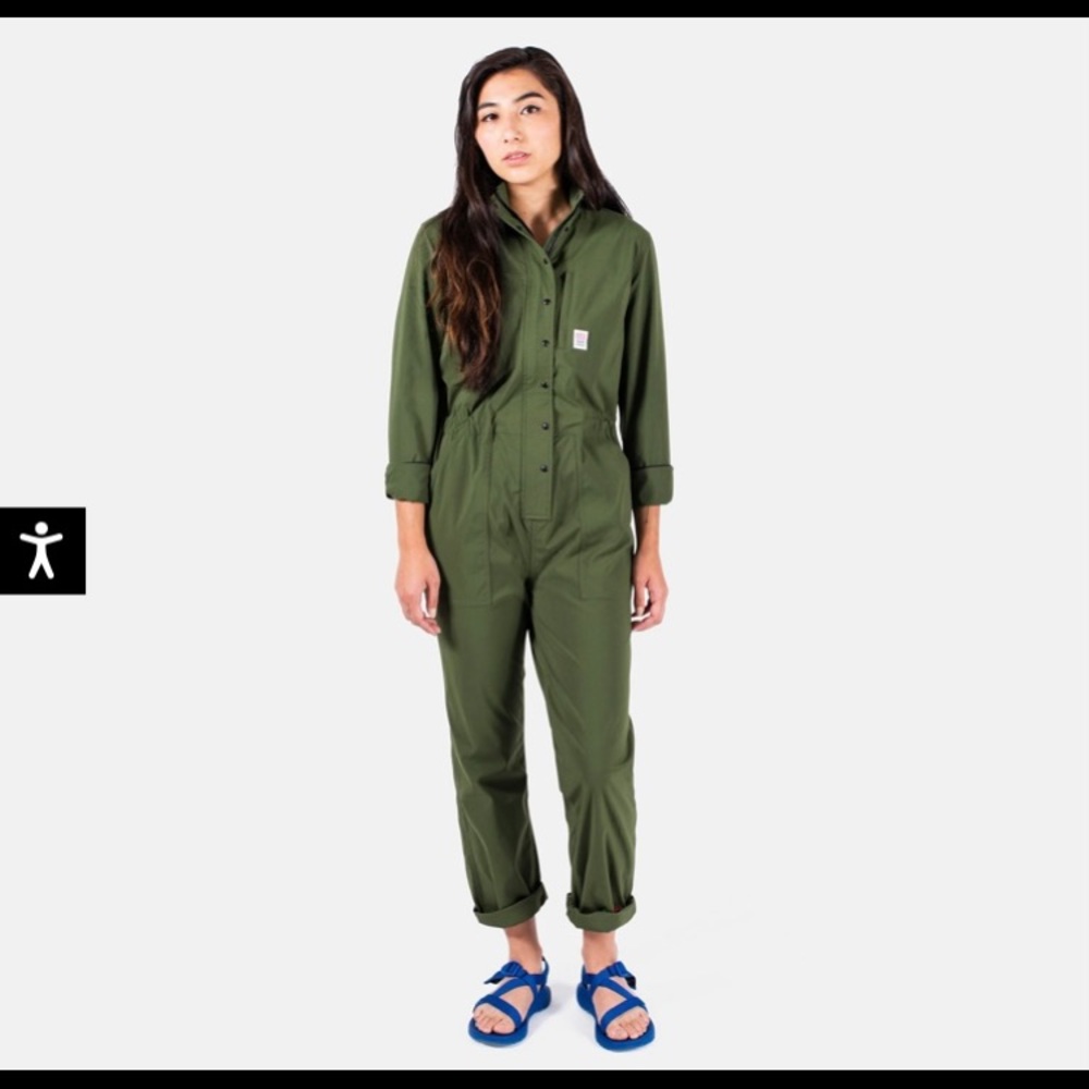 Topo Designs Coverall - NWT coverall in army green.